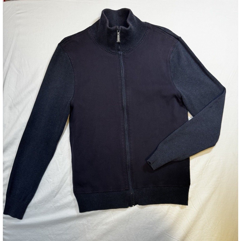 VTG Gap Men's Cotton Navy Full Zip Cardigan Preppy Collegiate Classic Size Med"